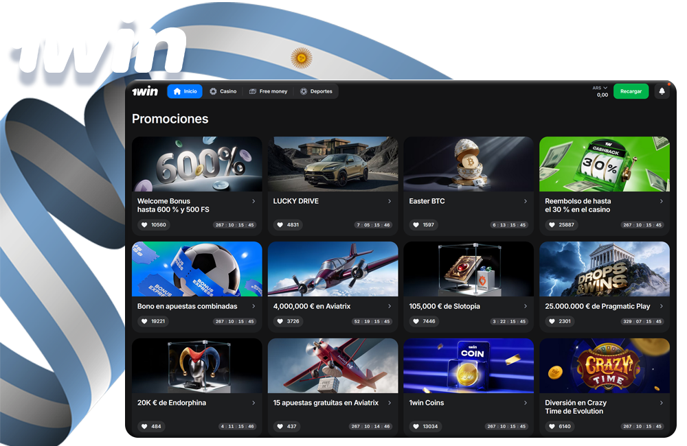 Código Promocional y Ofertas 1win Argentina
