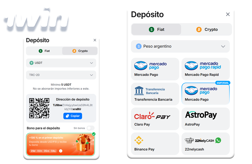 Métodos de Pago en 1win Argentina